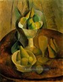 Compotiers fruits et verre 1908 kubismus Pablo Picasso